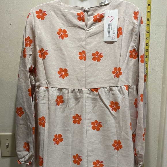 Floral Orange women's Dress - Picture 3 of 6